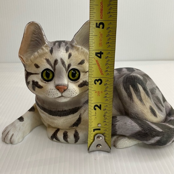 Vintage 1984 Enesco Purebred Pets Grey/black Tabby Kitty By Kathy Wise Figurine - Picture 10 of 11